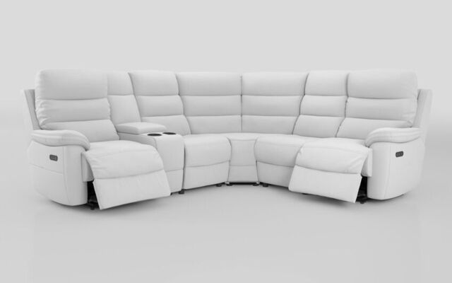 Ossett 2 Corner 2 Power Sofa with Left Hand Facing Console & Head Tilt - poltronesofà at ScS