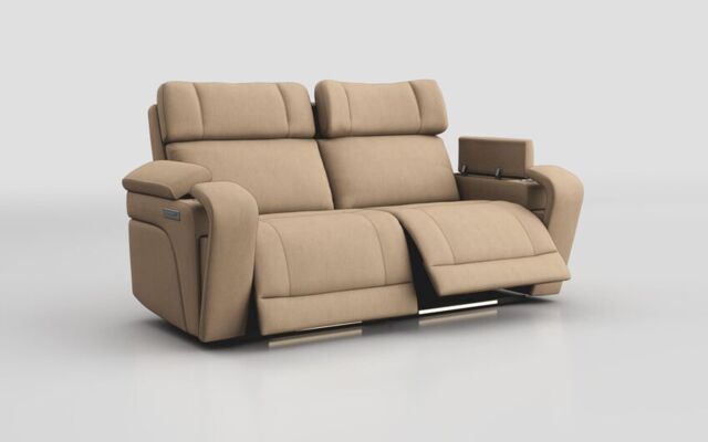 Adstock 3 Seater Power Recliner Sofa with Power Head Tilt, Lumbar, Massage, Audio, Heat & LED Lights - poltronesofà at ScS