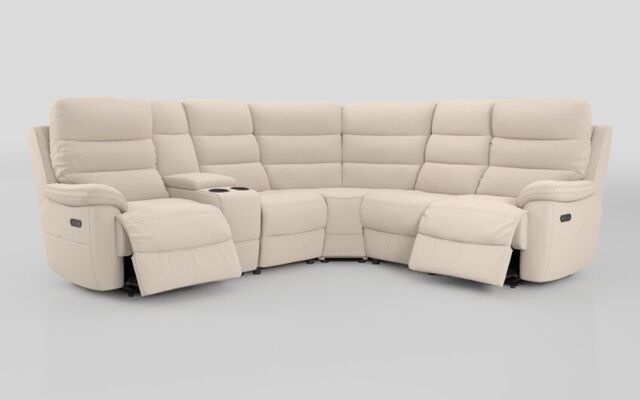 Ossett 2 Corner 2 Power Sofa with Left Hand Facing Console & Head Tilt - poltronesofà at ScS