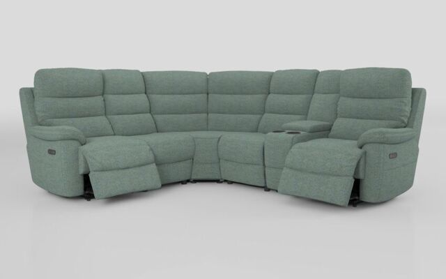 Ossett 2 Corner 2 Power Sofa with Right Hand Facing Console & Head Tilt - poltronesofà at ScS