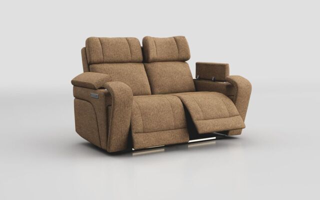 Adstock 2 Seater Power Recliner Sofa with Power Head Tilt, Lumbar, Massage, Audio, Heat & LED Lights - poltronesofà at ScS