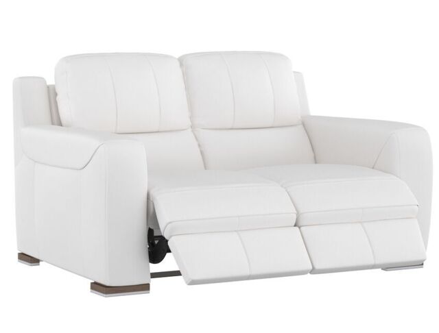 SiSi Italia White Lucca 2 Seater Power Recliner Sofa