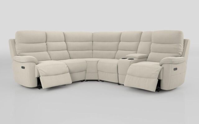 Ossett 2 Corner 2 Power Sofa with Right Hand Facing Console & Head Tilt - poltronesofà at ScS
