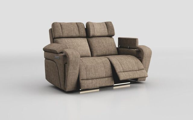 Adstock 2 Seater Power Recliner Sofa with Power Head Tilt, Lumbar, Massage, Audio, Heat & LED Lights - poltronesofà at ScS