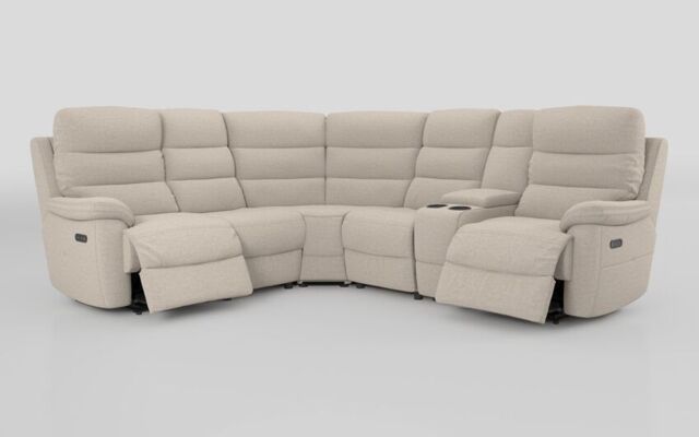 Ossett 2 Corner 2 Power Sofa with Right Hand Facing Console & Head Tilt - poltronesofà at ScS