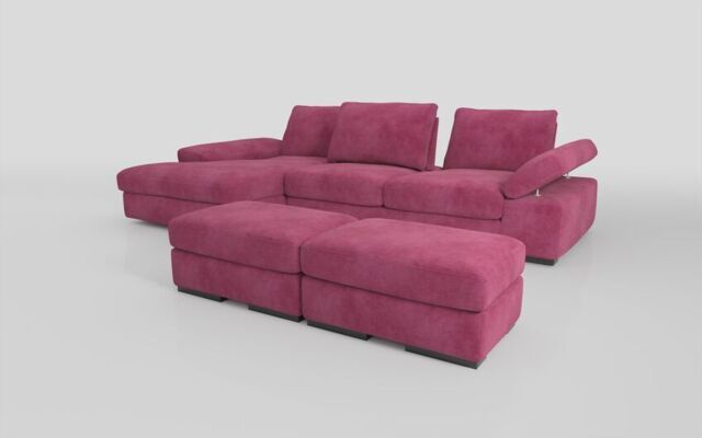 Savazza 4 Seater Sofa with Left Hand Facing Lounger & Two Ottoman Footstools  - poltronesofà at ScS