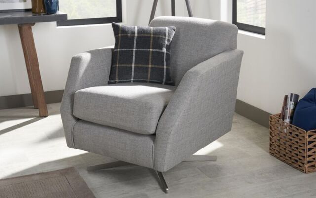 Hugo Fabric Plain Accent Swivel Chair  - poltronesofà at ScS