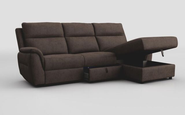 Sogliano 3 Seater Sofa With Drawer & Right Hand Facing Storage Chaise  - poltronesofà at ScS