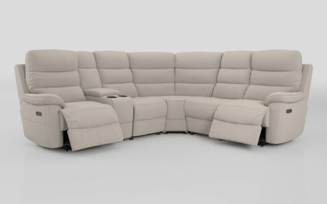 Ossett 2 Corner 2 Power Sofa with Left Hand Facing Console & Head Tilt - poltronesofà at ScS