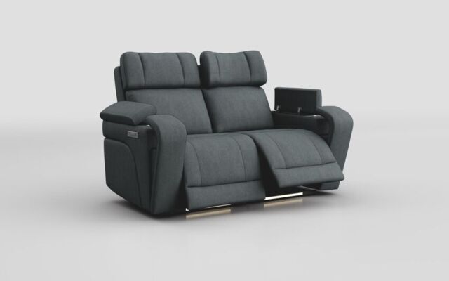 Adstock 2 Seater Power Recliner Sofa with Power Head Tilt, Lumbar, Massage, Audio, Heat & LED Lights - poltronesofà at ScS