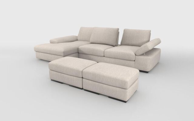 Savazza 4 Seater Sofa with Left Hand Facing Lounger & Two Ottoman Footstools - poltronesofà at ScS