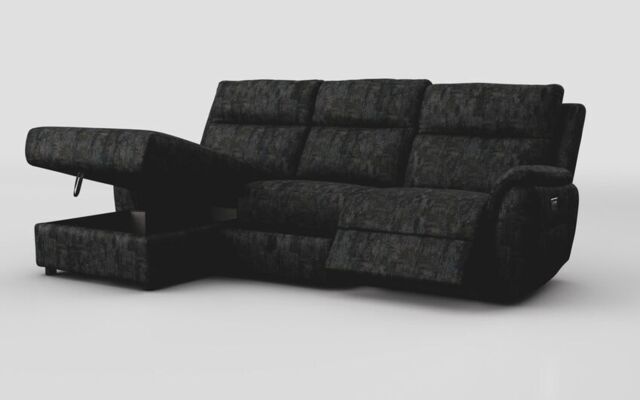 Sogliano 3 Seater Power Recliner Sofa With Drawer & Left Hand Facing Storage Chaise - poltronesofà at ScS