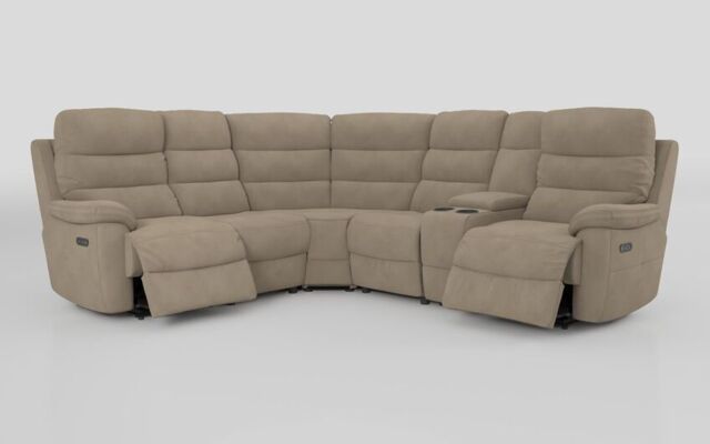 Ossett 2 Corner 2 Power Sofa with Right Hand Facing Console & Head Tilt  - poltronesofà at ScS