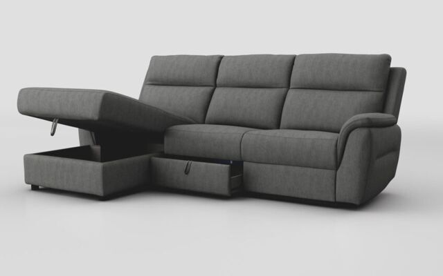 Sogliano 3 Seater Sofa With Drawer & Left Hand Facing Storage Chaise  - poltronesofà at ScS