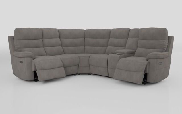 Ossett 2 Corner 2 Power Sofa with Right Hand Facing Console & Head Tilt  - poltronesofà at ScS