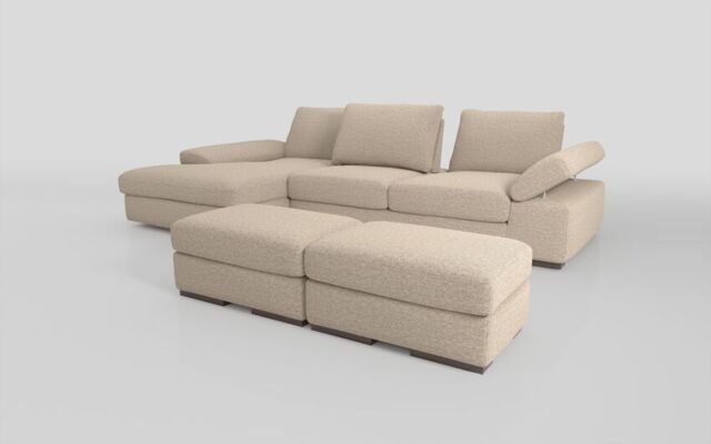 Savazza 4 Seater Sofa with Left Hand Facing Lounger & Two Ottoman Footstools - poltronesofà at ScS