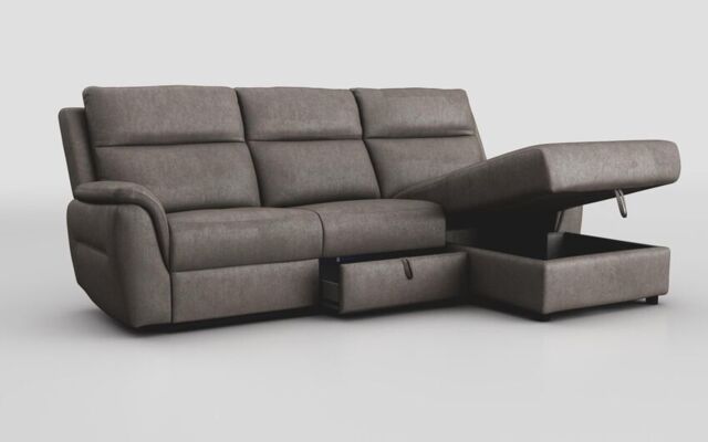 Sogliano 3 Seater Sofa With Drawer & Right Hand Facing Storage Chaise - poltronesofà at ScS