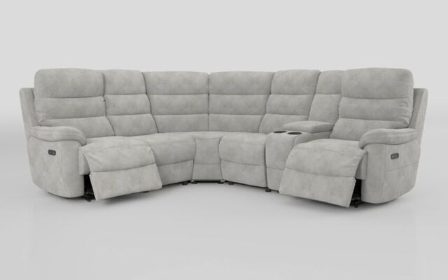 Ossett 2 Corner 2 Power Sofa with Right Hand Facing Console & Head Tilt - poltronesofà at ScS