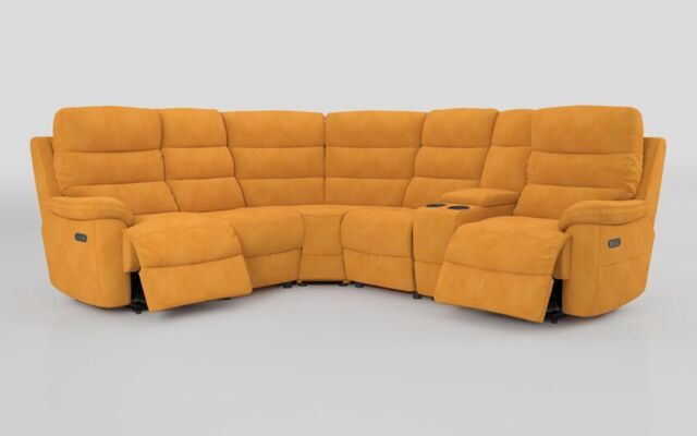 Ossett 2 Corner 2 Power Sofa with Right Hand Facing Console & Head Tilt  - poltronesofà at ScS