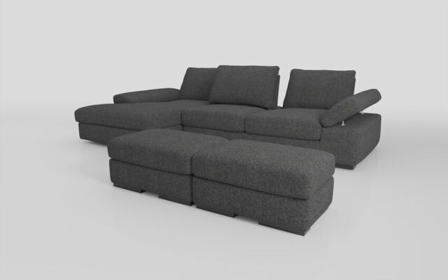 Savazza 4 Seater Sofa with Left Hand Facing Lounger & Two Ottoman Footstools  - poltronesofà at ScS