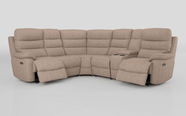 Ossett 2 Corner 2 Power Sofa with Right Hand Facing Console & Head Tilt - poltronesofà at ScS