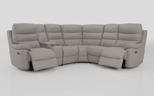 Ossett 2 Corner 2 Power Sofa with Left Hand Facing Console & Head Tilt - poltronesofà at ScS