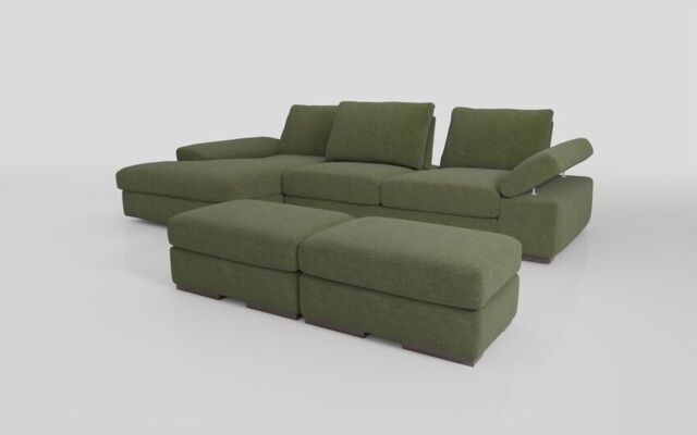 Savazza 4 Seater Sofa with Left Hand Facing Lounger & Two Ottoman Footstools - poltronesofà at ScS