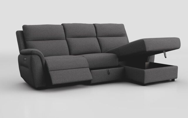 Sogliano 3 Seater Power Recliner Sofa With Drawer & Right Hand Facing Storage Chaise  - poltronesofà at ScS