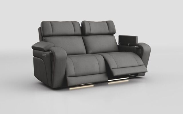 Adstock 3 Seater Power Recliner Sofa with Power Head Tilt, Lumbar, Massage, Audio, Heat & LED Lights - poltronesofà at ScS