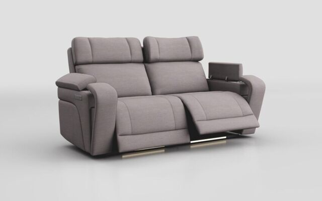 Adstock 3 Seater Power Recliner Sofa with Power Head Tilt, Lumbar, Massage, Audio, Heat & LED Lights - poltronesofà at ScS