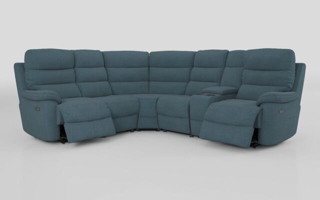 Ossett 2 Corner 2 Power Sofa with Right Hand Facing Console & Head Tilt  - poltronesofà at ScS