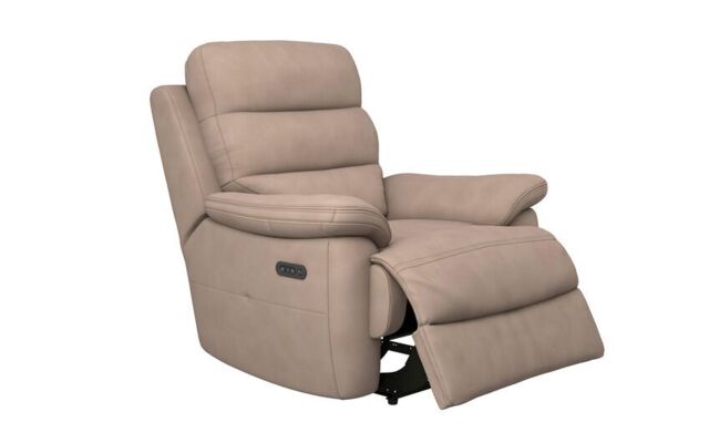 ScS Living Brown Fabric Griffin Power Recliner Chair