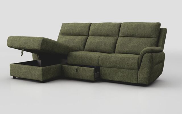 Sogliano 3 Seater Sofa With Drawer & Left Hand Facing Storage Chaise - poltronesofà at ScS