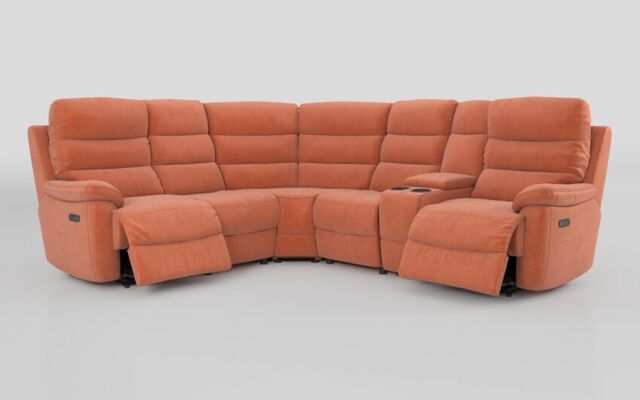 Ossett 2 Corner 2 Power Sofa with Right Hand Facing Console & Head Tilt - poltronesofà at ScS