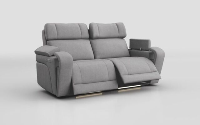 Adstock 3 Seater Power Recliner Sofa with Power Head Tilt, Lumbar, Massage, Audio, Heat & LED Lights - poltronesofà at ScS