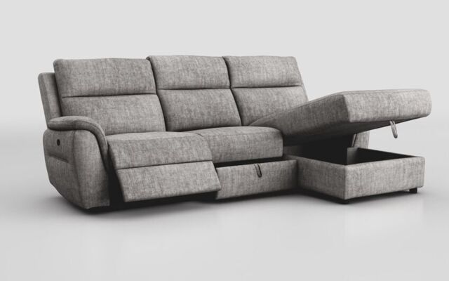 Sogliano 3 Seater Manual Recliner Sofa With Drawer & Right Hand Facing Storage Chaise - poltronesofà at ScS