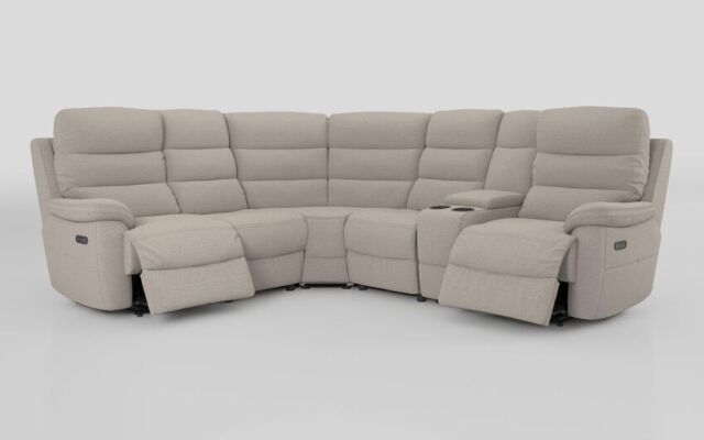 Ossett 2 Corner 2 Power Sofa with Right Hand Facing Console & Head Tilt  - poltronesofà at ScS
