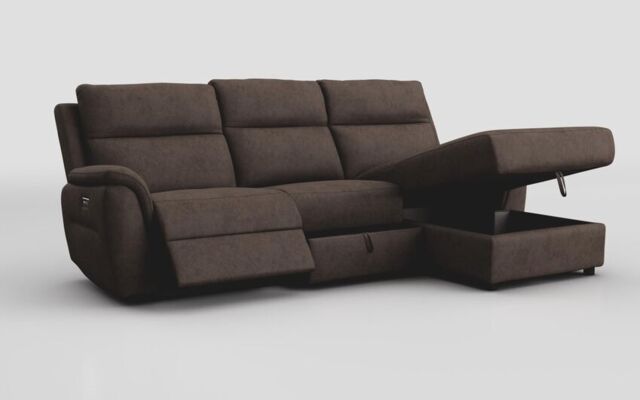 Sogliano 3 Seater Power Recliner Sofa With Drawer & Right Hand Facing Storage Chaise  - poltronesofà at ScS