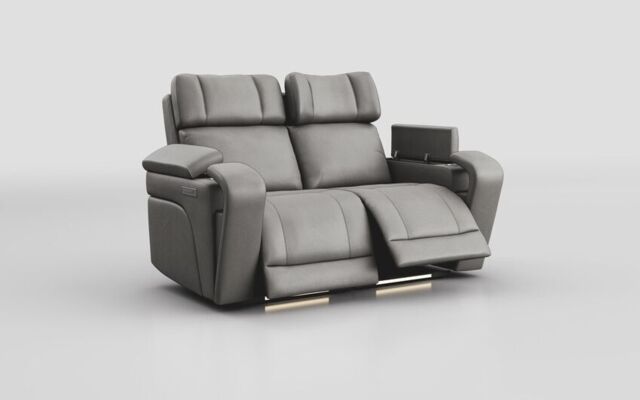 Adstock 2 Seater Power Recliner Sofa with Power Head Tilt, Lumbar, Massage, Audio, Heat & LED Lights - poltronesofà at ScS