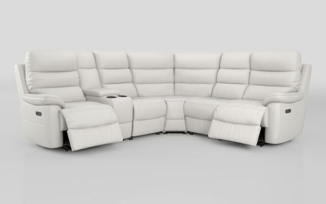 Ossett 2 Corner 2 Power Sofa with Left Hand Facing Console & Head Tilt  - poltronesofà at ScS