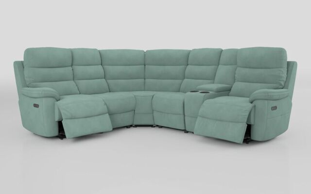 Ossett 2 Corner 2 Power Sofa with Right Hand Facing Console & Head Tilt  - poltronesofà at ScS