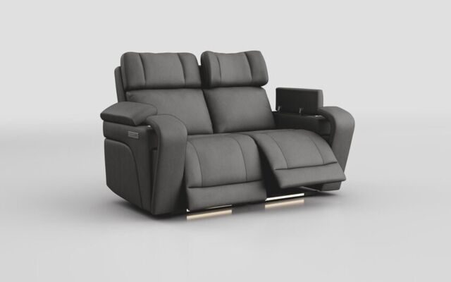 Adstock 2 Seater Power Recliner Sofa with Power Head Tilt, Lumbar, Massage, Audio, Heat & LED Lights - poltronesofà at ScS