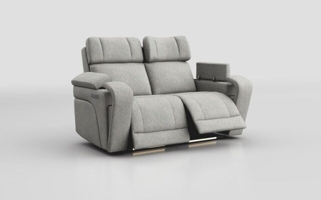 Adstock 2 Seater Power Recliner Sofa with Power Head Tilt, Lumbar, Massage, Audio, Heat & LED Lights - poltronesofà at ScS