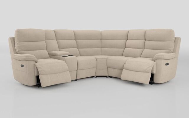 Ossett 2 Corner 2 Power Sofa with Left Hand Facing Console & Head Tilt  - poltronesofà at ScS
