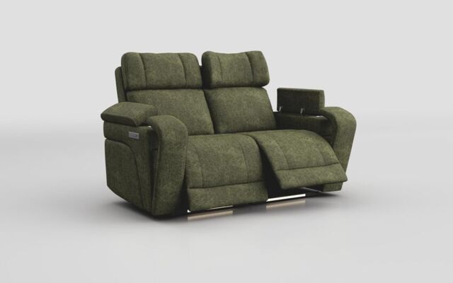 Adstock 2 Seater Power Recliner Sofa with Power Head Tilt, Lumbar, Massage, Audio, Heat & LED Lights - poltronesofà at ScS