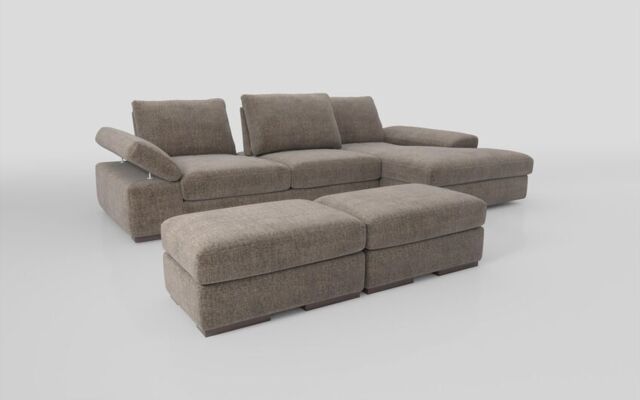 Savazza 4 Seater Sofa with Adjustable Back Rest Right Hand Facing Lounger & Two Ottoman Footstools  - poltronesofà at ScS