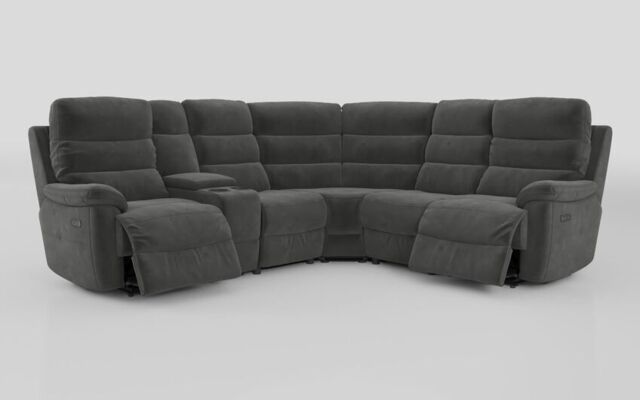 Ossett 2 Corner 2 Power Sofa with Left Hand Facing Console & Head Tilt - poltronesofà at ScS