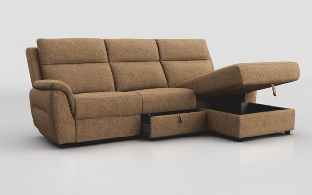 Sogliano 3 Seater Sofa With Drawer & Right Hand Facing Storage Chaise  - poltronesofà at ScS