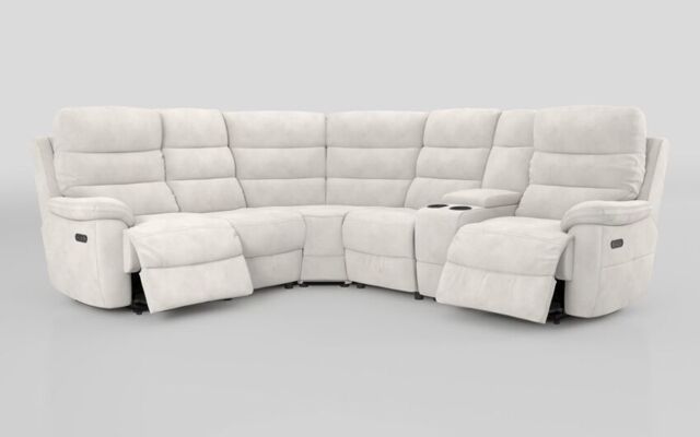 Ossett 2 Corner 2 Power Sofa with Right Hand Facing Console & Head Tilt - poltronesofà at ScS