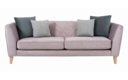 Ideal Home Pink Rochelle Fabric 4 Seater Sofa